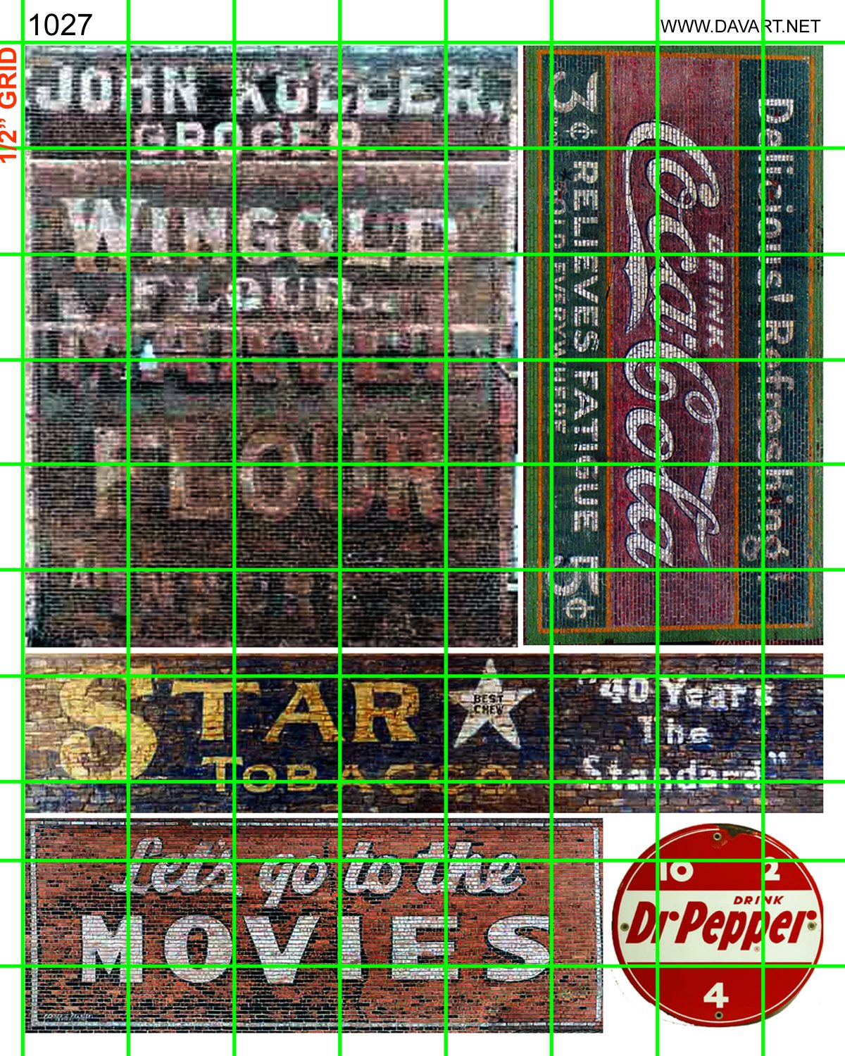 1027 - GROCER, WINGOLD FLOUR, MOVIES, STAR TOBACCO, COKE, DR PEPPER