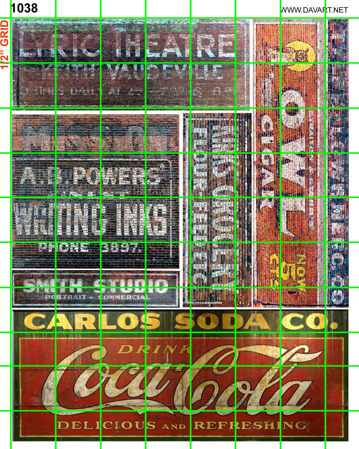 1038 - COKE, OWL CIGARS, WRITING INKS, THEATER, GROCERY, STUDIO