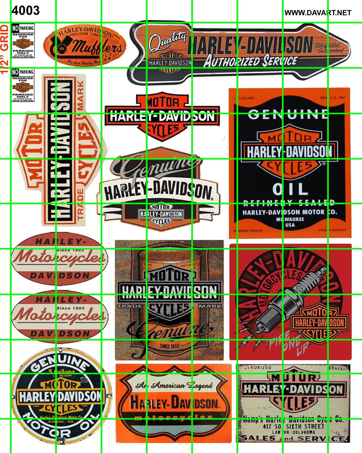4003 GAS/OIL - HARLEY DAVIDSON  ADVERTISING SET