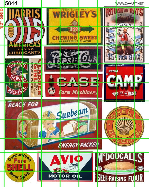 5044 BUSINESS - STEAM ERA HARRIS OIL, WRIGLEY'S CAMP, CASE, SUNBEAM, AVIO, PEPSI, SINGER, MORE