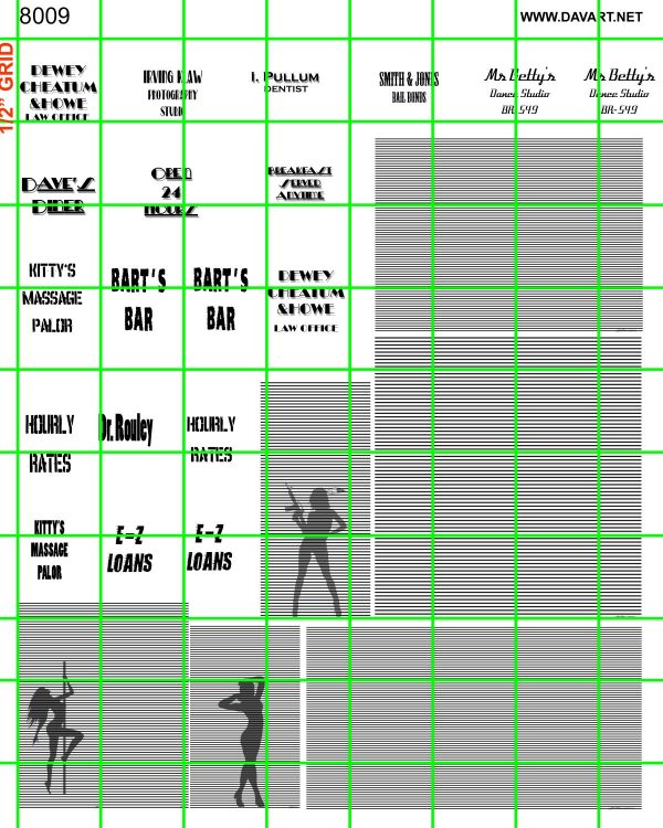 8009 - WINDOWS AND DOORS - WINDOW NAMES AND  BLINDS WITH SILHOUETTES FIGURES