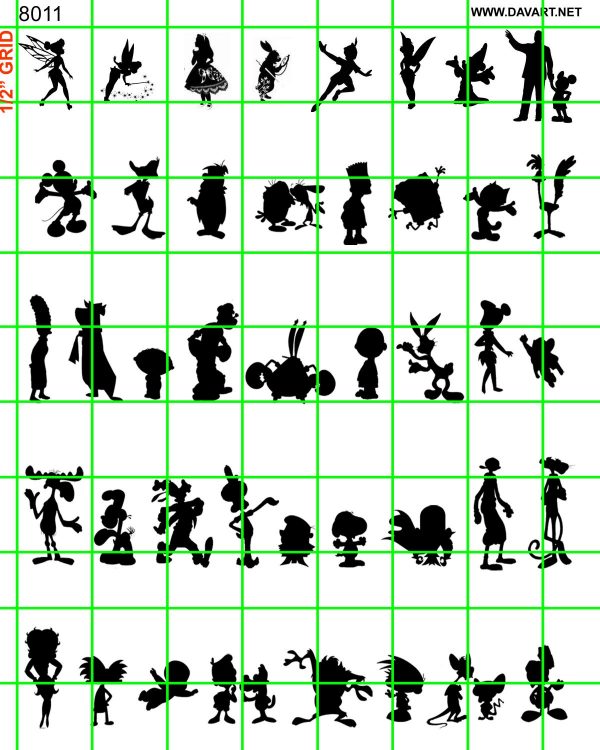 8011 - WINDOWS AND DOORS - NOVELTY WINDOW SILHOUETTES, CARTOON CHARACTERS