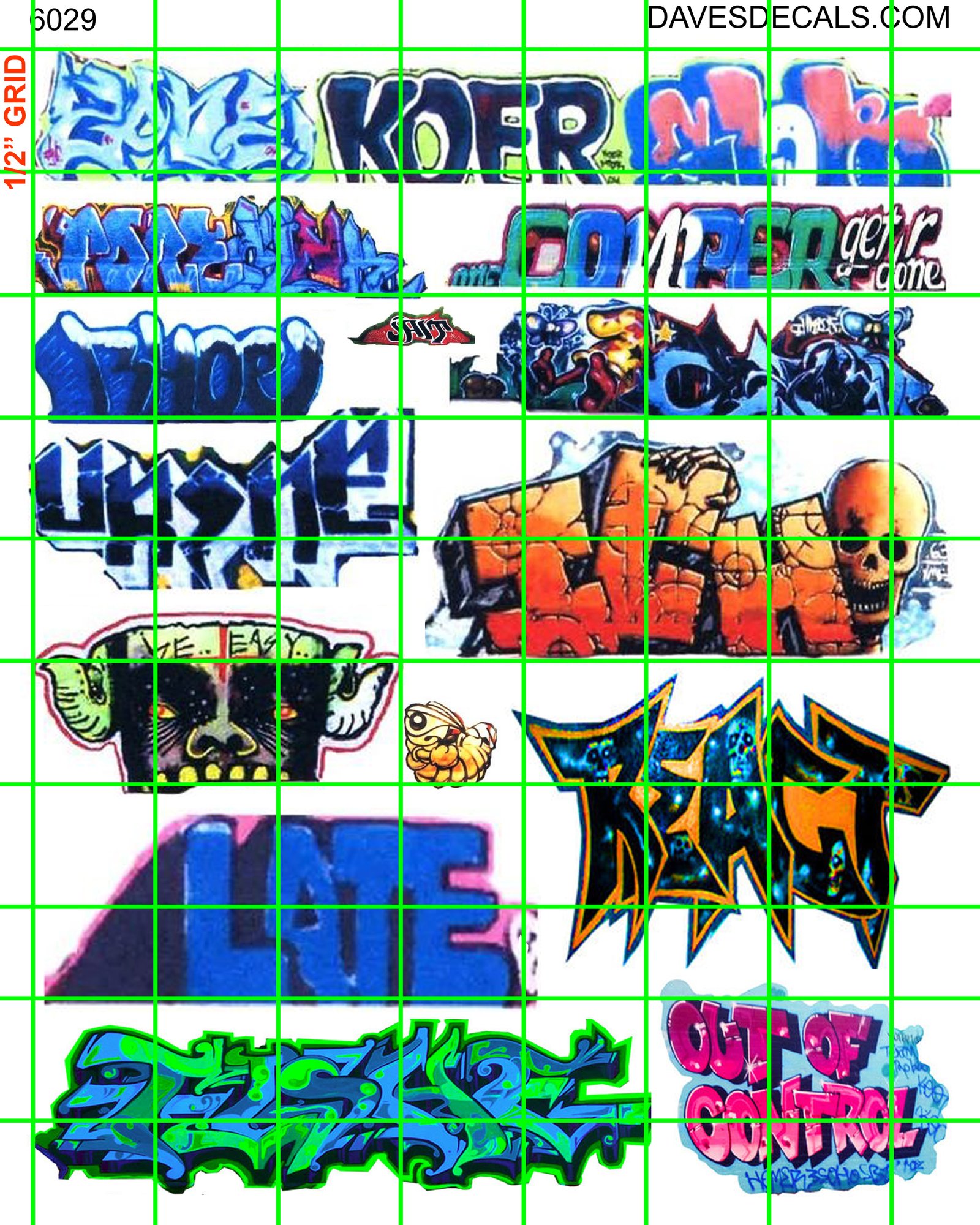 thumbnail image 2 of Davart Net NH100A 1/2 Set N Scale Modern Urban Graffiti Tagging Decals For Trains & Buildings 2 of 6