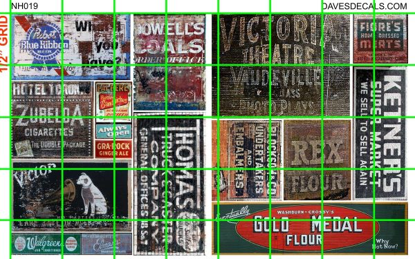NH019 N SCALE HALF SETS - PABST, VICTOR, GOLD MEDAL, VAUDEVILLE, COALS, MARKET  AND MORE