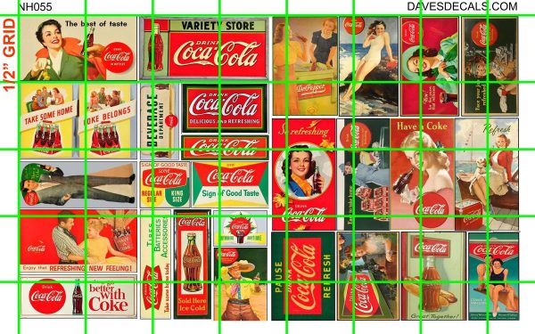 NH055 N SCALE HALF SETS - ASSORTED BILLBOARD SODA AND COLA ADVERTISING SIGNAGE