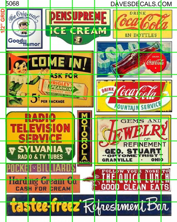 5068 BUSINESS/PRODUCTS - ASSORTED VINTAGE COLA, ICE CREAM, REFRESHMENT BAR, TV/RADIO MORE