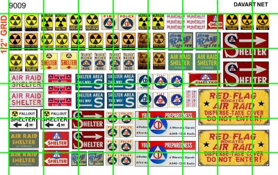 9009 - MISC SIGNAGE - RADIATION, SHELTER, CIVIL DEFENCE, AIR RAID, COLD WAR