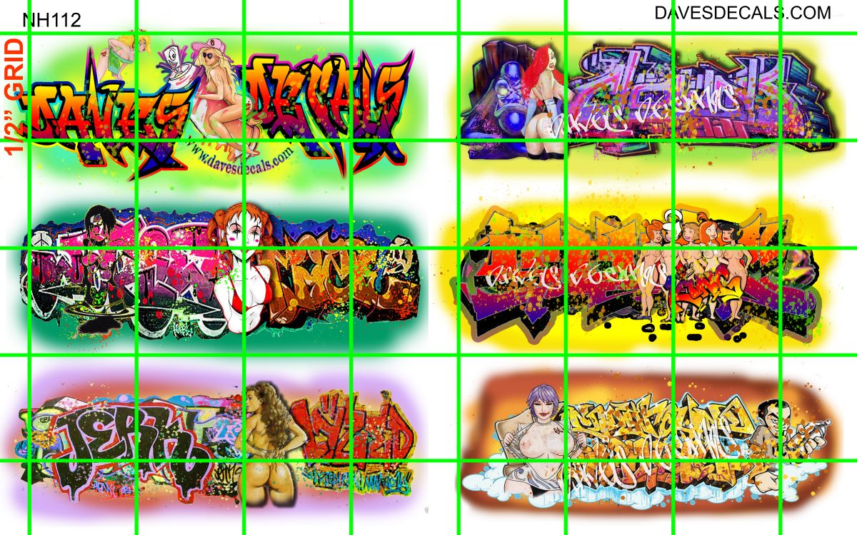 NH112 N SCALE HALF SETS - LARGE ADULT GRAFFITI, BUILDING TAGGING, URBAN, BOXCAR TRAIN ART