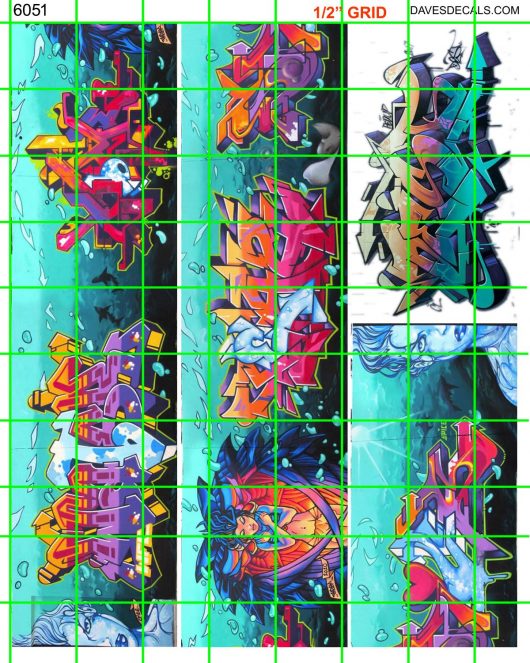 6051 - GRAFFITI/STREET ART - LG URBAN GRAFFITI MURAL 11"X1.25"