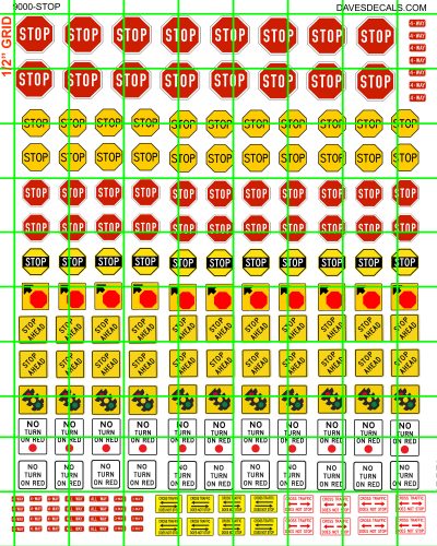 9000-S - TRAFFIC - AMERICAN STOP SIGN 24" and 30" with assorted others styles.