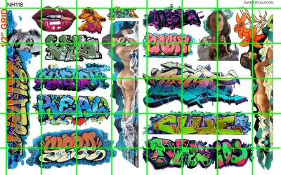 NH118 N SCALE HALF SETS - ASSORTED GRAFFITI JARUS, TAGGING, LIPS, MORE (Copy)