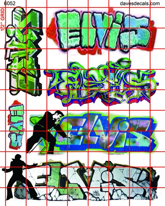 6052 - GRAFFITI/STREET ART - ELVIS GRAFFITI SET