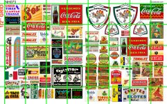 NH073 N SCALE HALF SETS - MEXICAN RESTAURANT SET COKE BEER TACO BURRITO