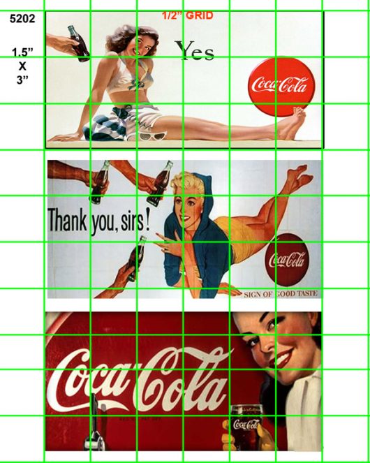 5202 BILLBOARDS - CIRCA 1960's COKE BILLBOARDS 1.5"X3"