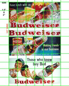 5205 BILLBOARDS - CIRCA 1950's BUDWEISER ADVERTISEMENT BILLBOARDS 1.5" X 3"