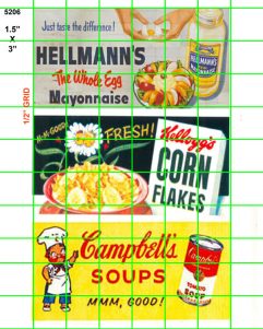5206 BILLBOARDS - VINTAGE CA 1950's FOOD ADVERTISING SIGNAGE 1.5"X3"