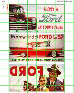 5208 BILLBOARDS - VINTAGE CA 40's -50's FORD ADVERTISING SIGNAGE 1.5"X3"