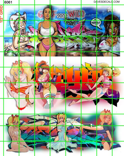 6061 GRAFFITI SET - COLORFUL PRETTY GIRLS MANDY and MORE
