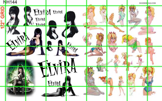 NH144 N SCALE HALF SETS - ELVIRA MANDY SEXY WALL GRAFFITI