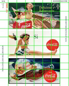 5216 BILLBOARDS - 1.5" X 3" BILLBOARD - MIXED 1950's-60's COKE FOREIGN BILLBOARDS