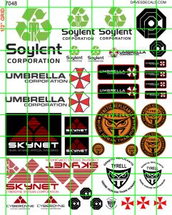 7048 BUSINESS SET - SCI FI FUTURE CORPORATION SET SOYLENT GREEN, UMBRELLA, TYRELL, SKYNET, MORE