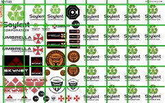 NH146 N SCALE - SCI FI COMPANIES - SOYLENT GREEN, UMBRELLA CORP, TYRELL, SKYNET MORE