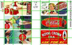 NH509 N SCALE HALF SETS - GLOSSY ART PAPER BILLBOARD SET MIXED SODA SIGNS COKE RC PEPSI