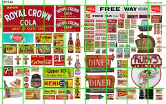 NH148 N SCALE - RESTAURANT, DINER, COKE, 7UP, NEHI, SODAS, FOOD and MORE