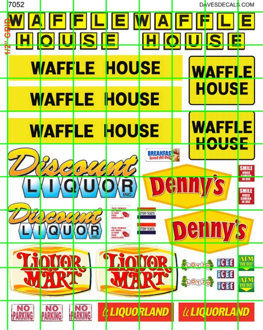 7052 BUSINESS SET - WAFFLE HOUSE DENNY'S DISCOUNT LIQUOR