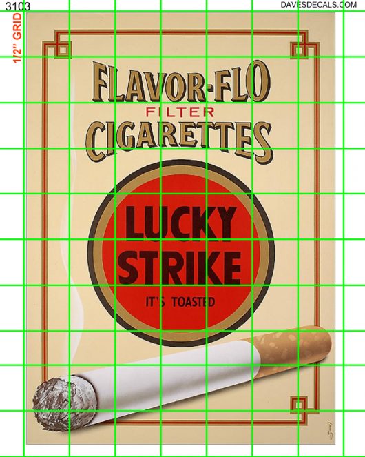 3103 - 40's 50's LUCKY STRIKE CIGARETTES 4"X5"