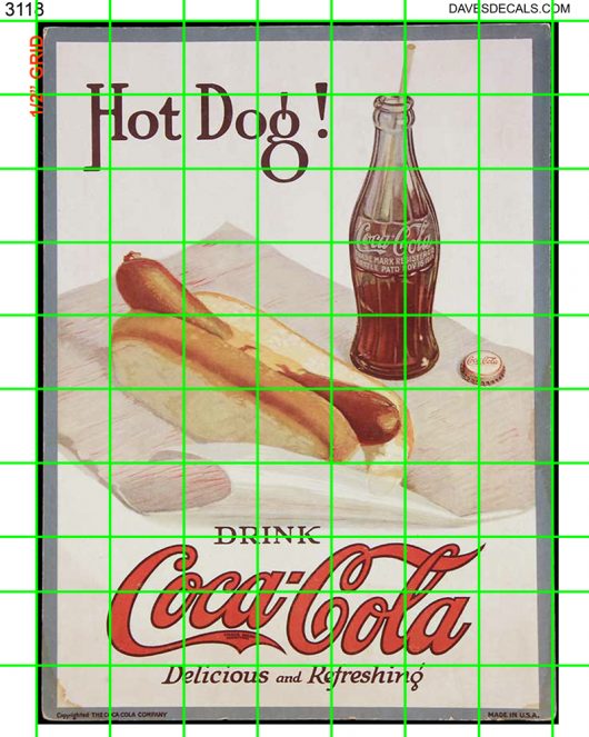 3118 XL WALL SETS - VINTAGE HOT DOG COKE ADVERTISING SIGNS