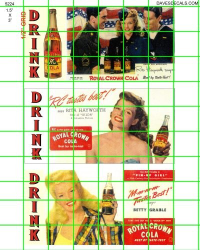 5224 BILLBOARDS - 1.5" X 3" BILLBOARD - 1940's 1950's RC SET