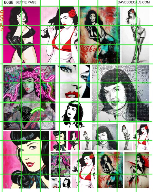 6068 - BETTIE PAGE STREET ART GRAFFITI WALL ART