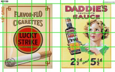 NH150 N SCALE - LARGE WALL SIZE LUCKY STRIKE DADDIE'S SAUCE (SUITABLE FOR HO)