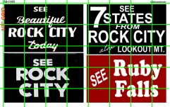NH168 N SCALE - ROCK CITY - RUBY FALLS SIGNAGE
