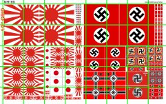 NH169 N SCALE - WWII JAPANESE GERMAN FLAGS