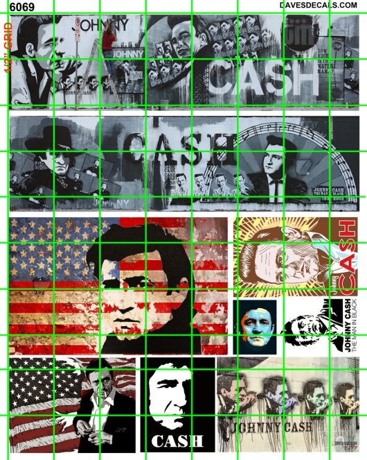 6069 - JOHNNY CASH BOXCAR STREET ART GRAFFITI WALL ART