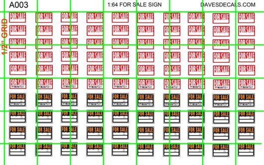 A003 - FOR SALE SIGN 1:64