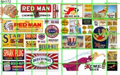 NH172 N SCALE - CHEWING TOBACCO ACME BEER SET