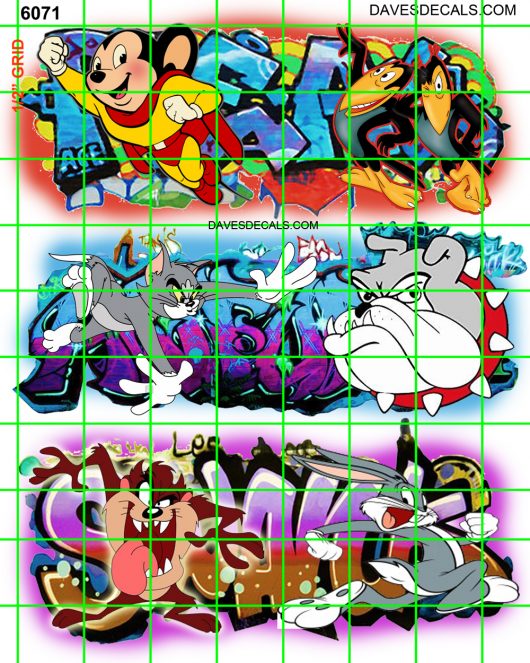 6071 - CARTOON GRAFFITI MODERN URBAN WALLS BOXCARS