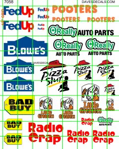 7058 - PARODY COMPANY SETS FEDUP, PIZZA SLUT, BAD BUYS, O'REALLY ETC