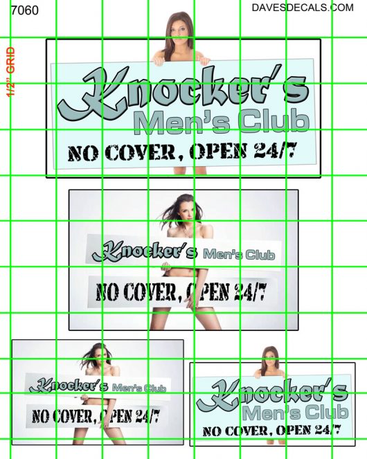 7060 - KNOCKER'S MEN CLUB BILLBOARD SET