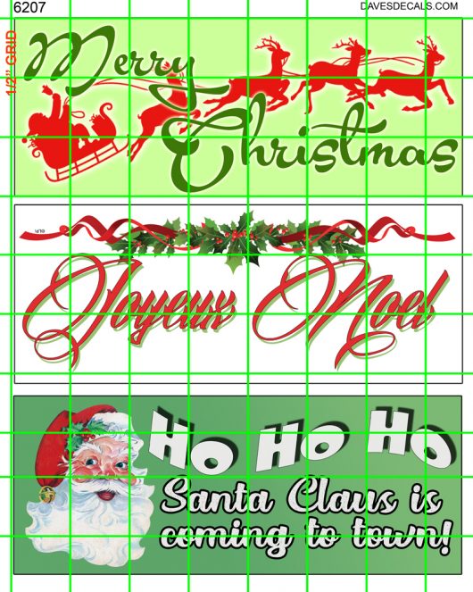 6207 - HOLIDAY SET - CHRISTMAS BILLBOARD SET 1.5"X3.75"