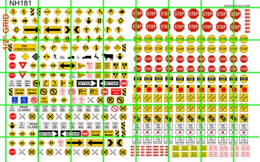 NH181 N SCALE -  STOP and ROAD SIGNS N SCALE