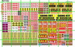 NH182 N SCALE -  STORE CLOSING, FOR RENT, GOING OUT OF BUSINESS, SALE, SECURITY, MORE