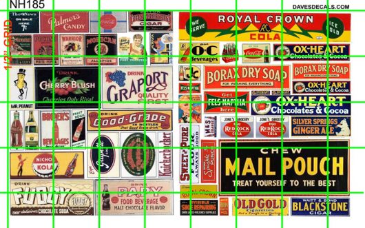 NH185 N SCALE -  MAIL POUCH OX HEART 40'S 50'S SIGNAGE