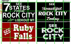 NH187 N SCALE -  ROCK CITY AND RUBY FALLS WALL AND BARN SIGNAGE
