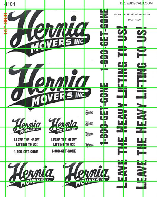 4101 - HERNIA MOVERS TRUCK SIDE SIGNAGE