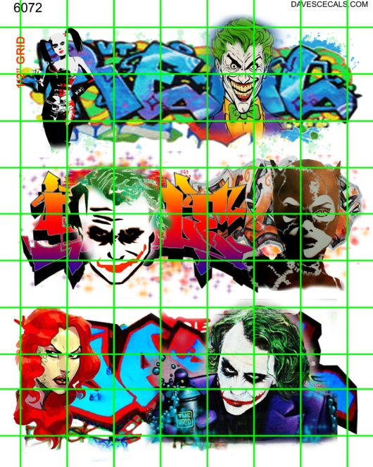 6072 - CARTOON GRAFFITI JOKER  CATWOMEN BOXCAR WALLS