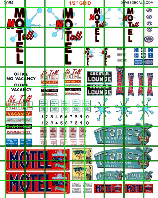 7064 - NO TELL MOTEL SIGN SET